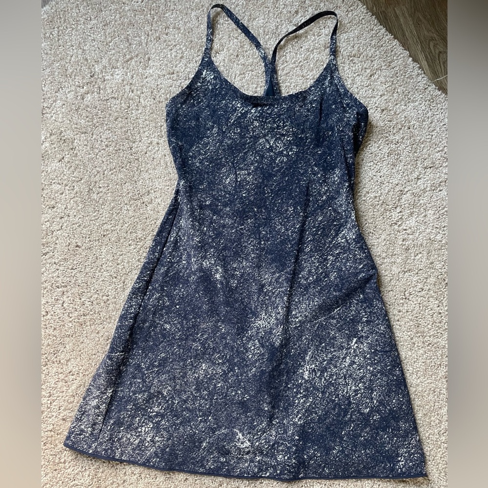 Outdoor Voices Blue and White Sleeveless Mini Dress